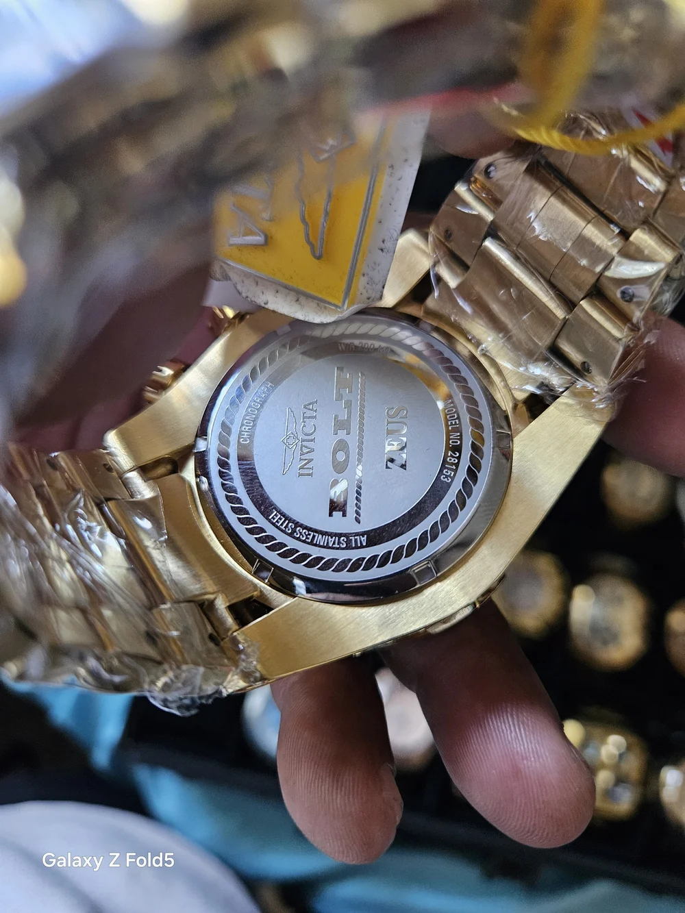 Invicta Bolt ZuesMen's Gold-Tone Chronograph Watch with Black Dial 52mm